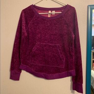 Route 66 Small Purple Crushed Velvet Pullover